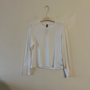 Vuori Long Sleeve Lux Crew Tee T-Shirt White XL Fitted Stretch